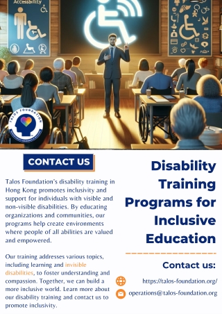 Disability Training Programs for Inclusive Education