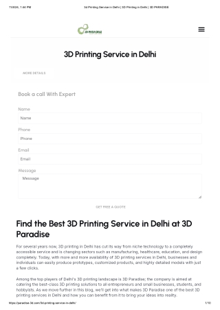 3d printing service in Delhi