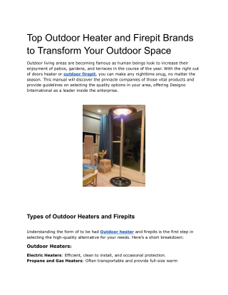 Top Outdoor Heater and Firepit Brands to Transform Your Outdoor Space