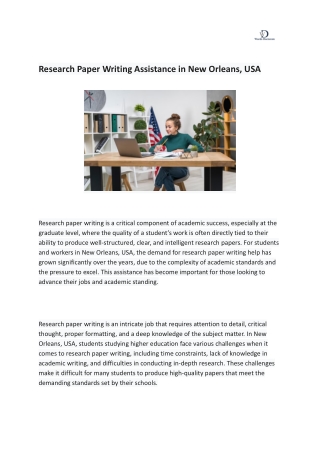 Research Paper Writing Assistance in New Orleans, USA