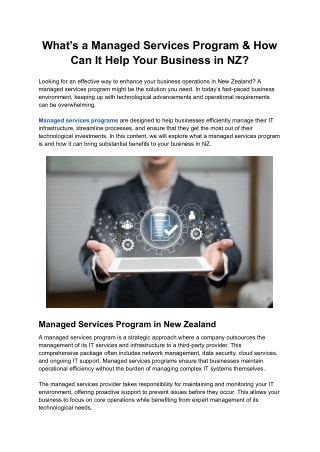 what s a managed services program how can it help
