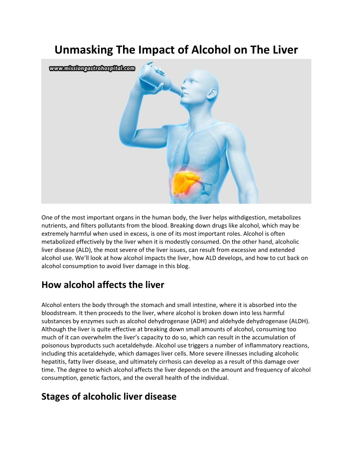 unmasking the impact of alcohol on the liver