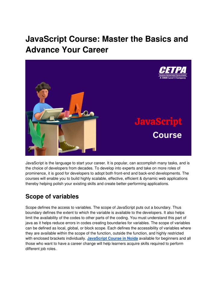 javascript course master the basics and advance