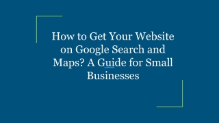 how to get your website on google search and maps
