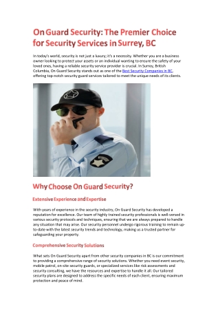 in today s world security is not just a luxury