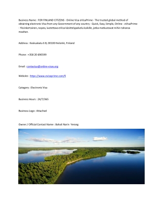 business name for finland citizens online visa