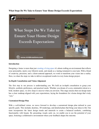 What Steps Do We Take to Ensure Your Home Design Exceeds Expectations