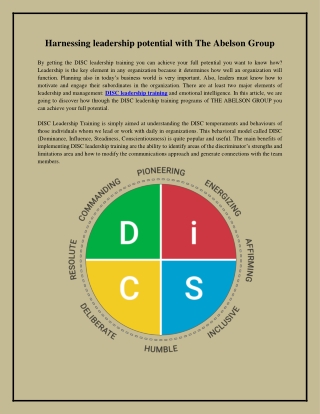 harnessing leadership potential with the abelson