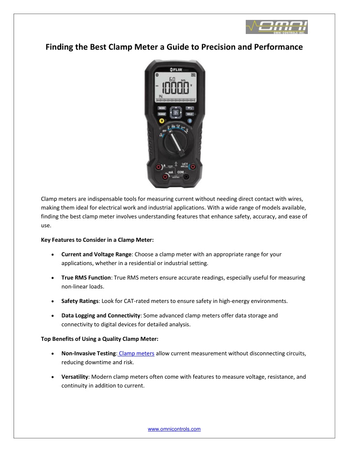 finding the best clamp meter a guide to precision