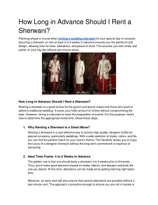How Long in Advance Should I Rent a Sherwani_ - Google Docs