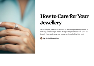 How to Care for Your Jewellery