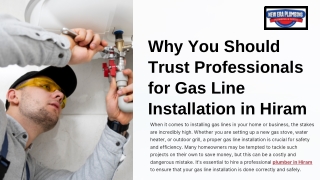 Why You Should Trust Professionals for Gas Line Installation in Hiram