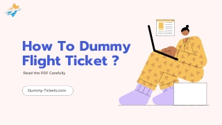 How To Book Dummy Flight Ticket ?