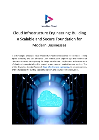 Cloud Infrastructure Engineering