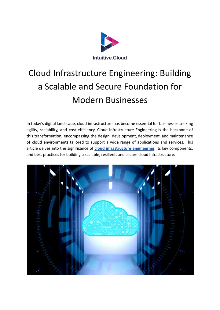 cloud infrastructure engineering building