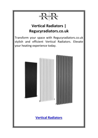 Vertical Radiators  Regucyradiators.co.uk