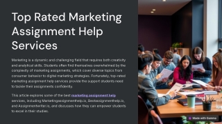 top rated marketing assignment help services