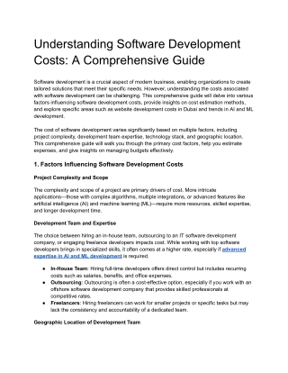 Understanding Software Development Costs_ A Comprehensive Guide