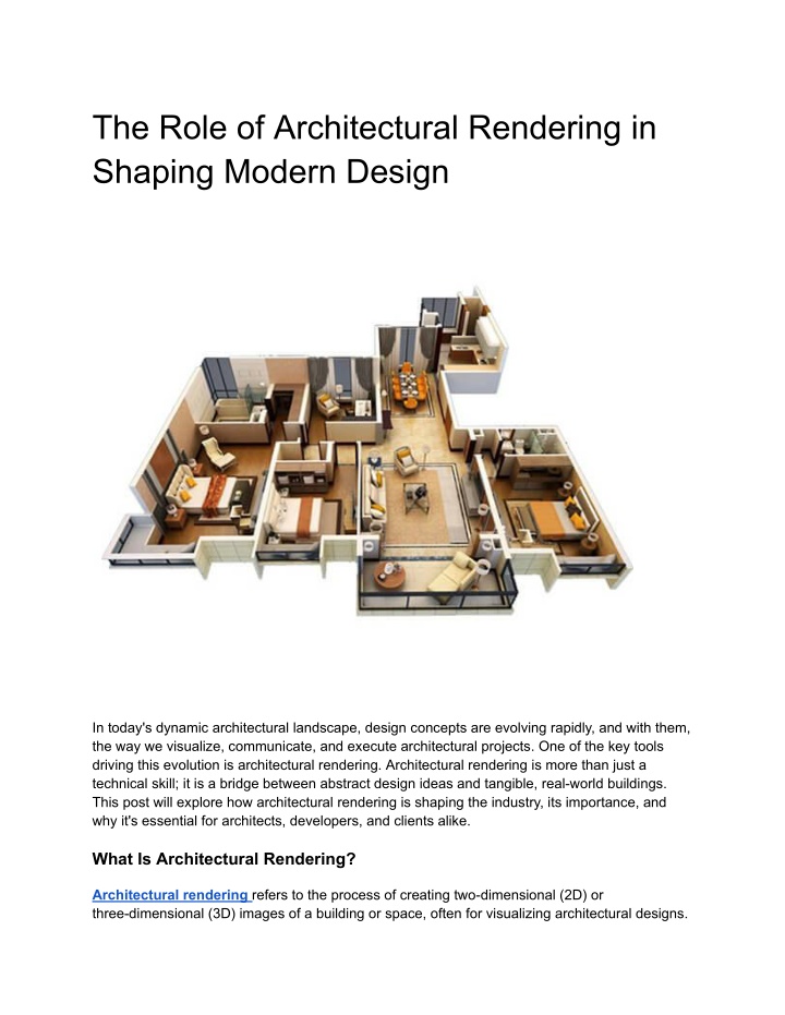 the role of architectural rendering in shaping