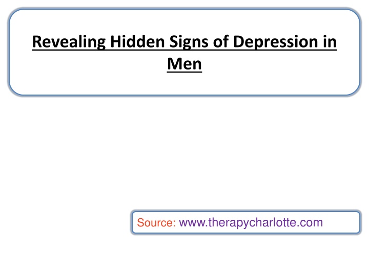 revealing hidden signs of depression in men