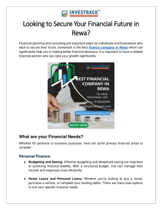 looking to secure your financial future