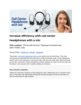 Call center headphones with mic  _ Dasscom