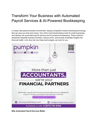 transform your business with automated payroll