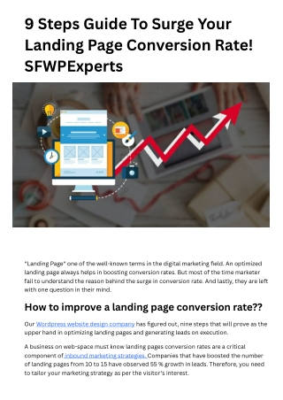 9 Steps Guide To Surge Your Landing Page Conversion Rate! - SFWPExperts