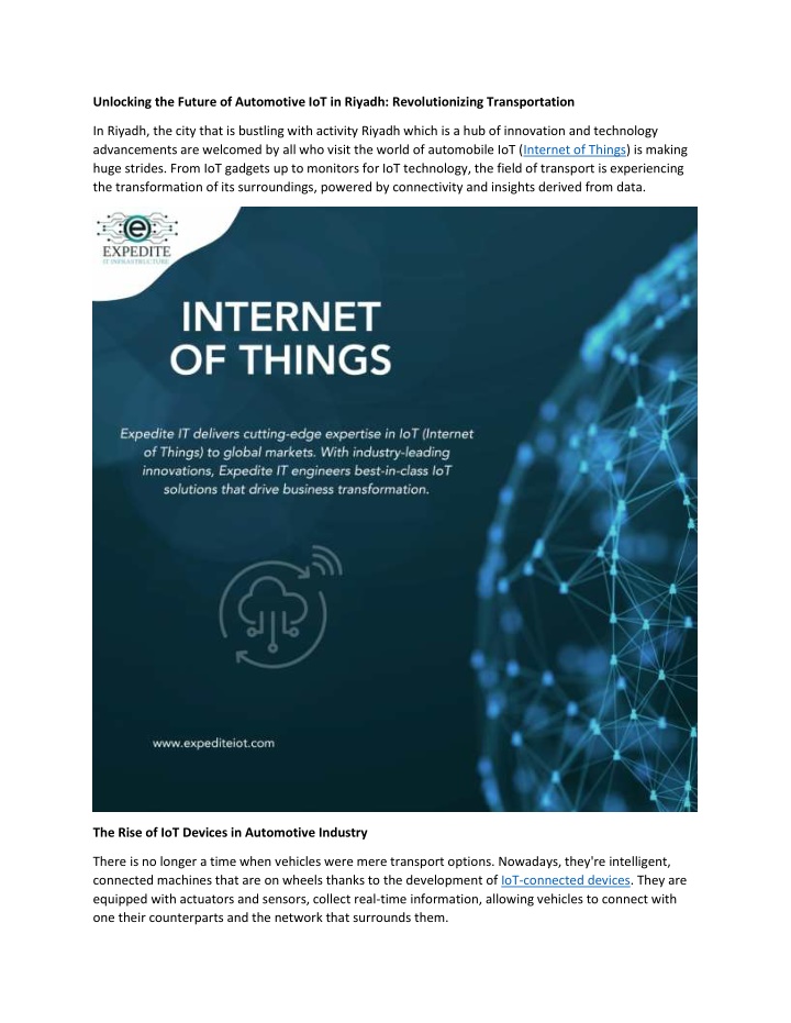 unlocking the future of automotive iot in riyadh