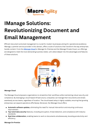 imanage solutions revolutionizing document
