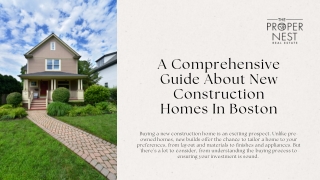 A Comprehensive Guide About New Construction Homes In Boston