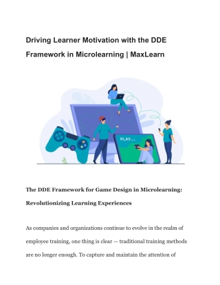 driving learner motivation with the dde