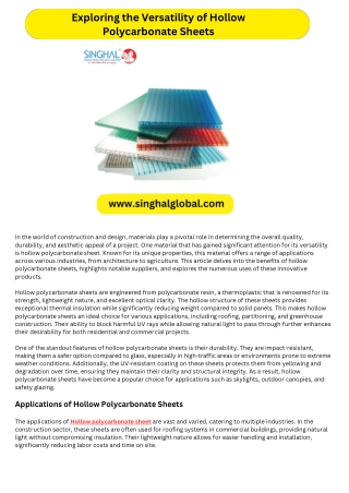 exploring the versatility of hollow polycarbonate