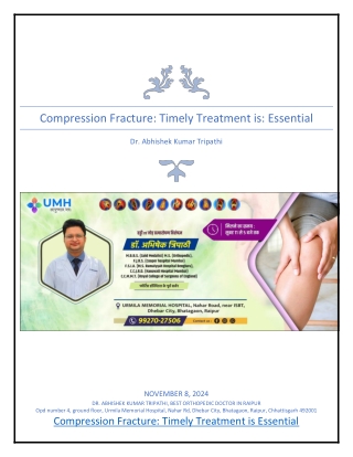 Compression Fracture: Orthopedic doctor in raipur