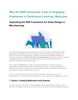 why the dde framework is key to engaging