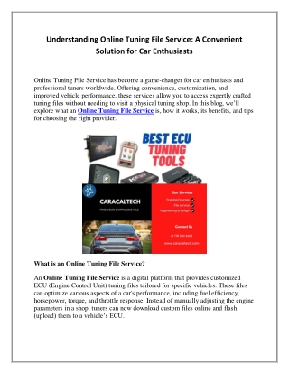 understanding online tuning file service