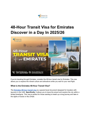 48-Hour Transit Visa for Emirates Discover in a Day In 2025_26