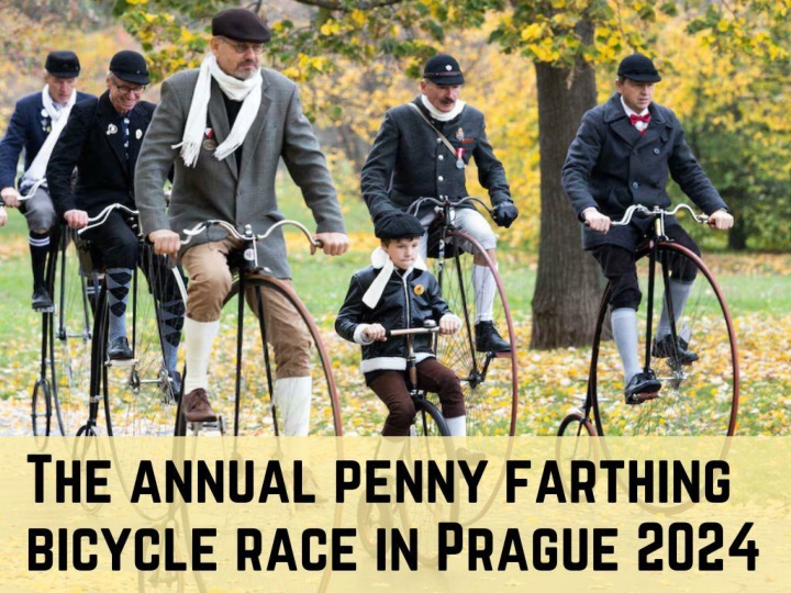 the annual penny farthing bicycle race in prague