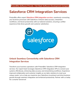 Salesforce CRM Integration Services Company | Hire Salesforce Integration Develo