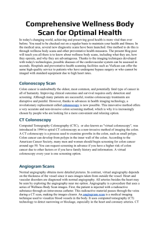 comprehensive wellness body scan for optimal