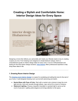creating a stylish and comfortable home interior
