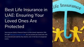 Best Life Insurance In UAE