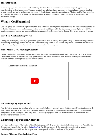 A Comprehensive Guide to CoolSculpting Fees in Amarillo