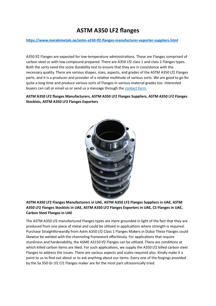 astm a350 lf2 flanges