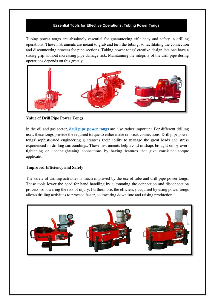 essential tools for effective operations tubing