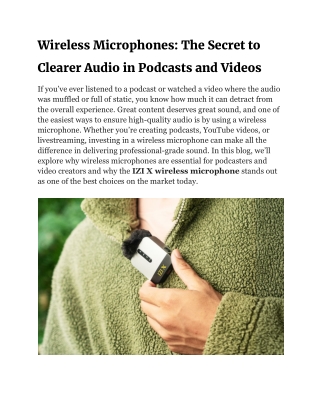 Wireless Microphones_ The Secret to Clearer Audio in Podcasts and Videos