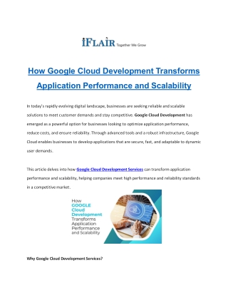 how google cloud development transforms