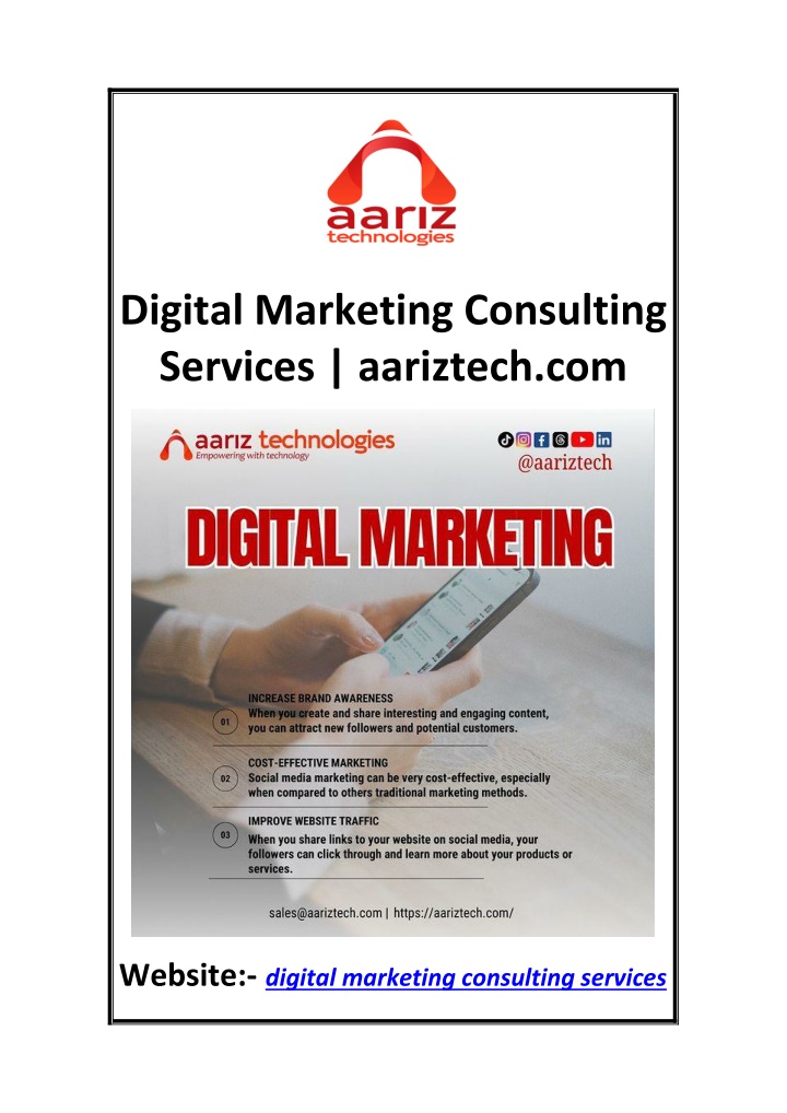 digital marketing consulting services aariztech