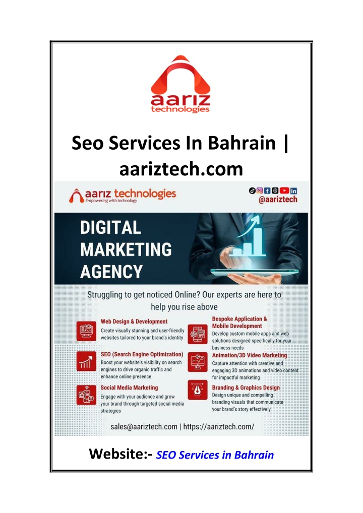 seo services in bahrain aariztech com