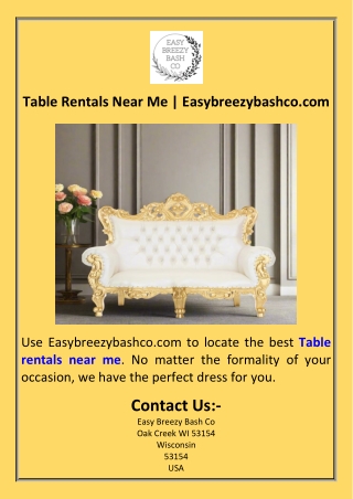 Table Rentals Near Me  Easybreezybashco.com